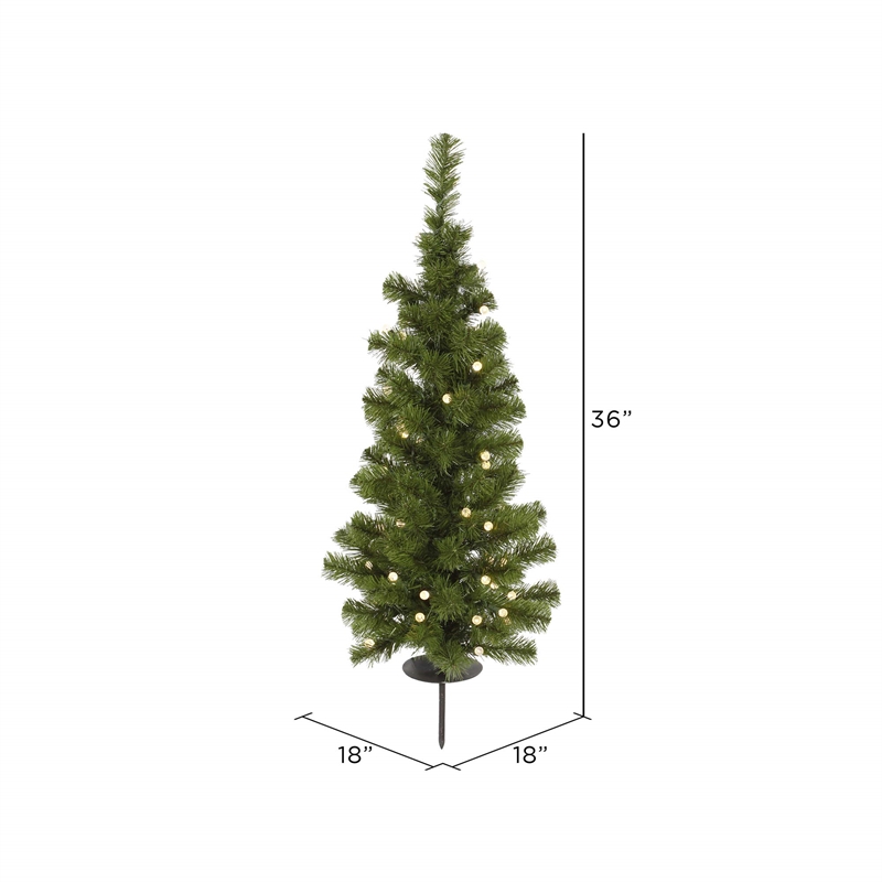 Vickerman 3' Solar Powered LED Artificial Christmas Tree in Green