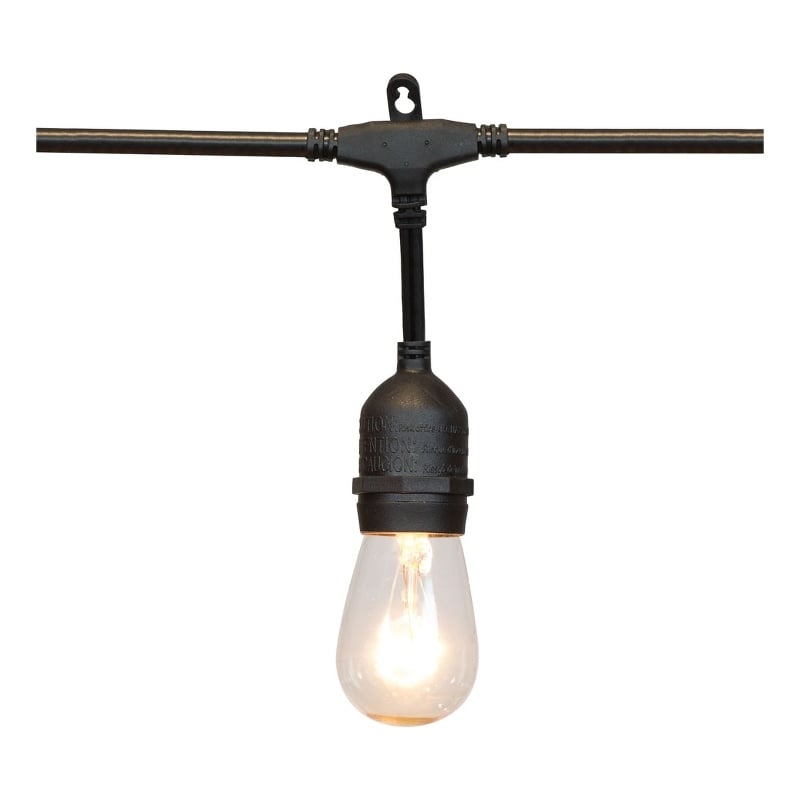 Vickerman 12 S14 Lights Christmas Patio Light Set in Clear/Black