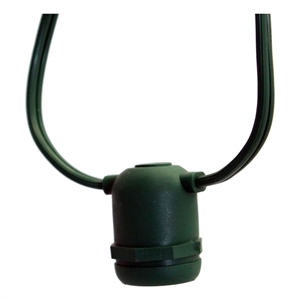 Vickerman Plastic 24 Medium Base E26 Socket Set with Wire in Green