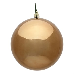 Vickerman 2.4&quot Plastic Ball Ornaments in Shiny Mocha Brown (Set of 24)