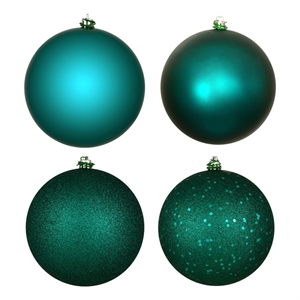 Vickerman 2.75&quot 4-Finish Ball Ornament Assortment in Dark Teal Blue (Set of 20)