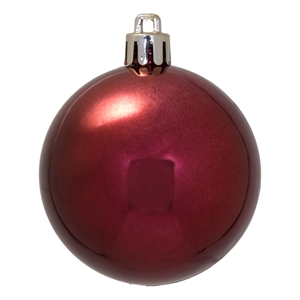Vickerman 2.4&quot Plastic Ball Ornaments in Shiny Wine Red (Set of 60)
