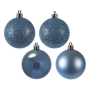 Vickerman 3&quot 4-Finish Ball Ornament Assortment in Periwinkle Blue (Set of 16)