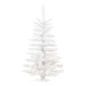 Vickerman 42&quot  Spruce PVC Plastic Pure White LED Lights Christmas Tree in White