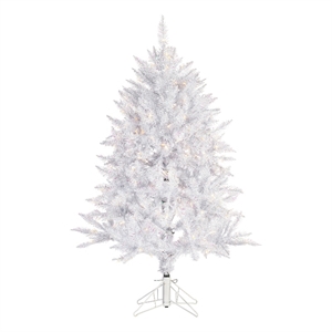 Vickerman 54&quot Spruce PVC Plastic Christmas Tree with LED Lights in White