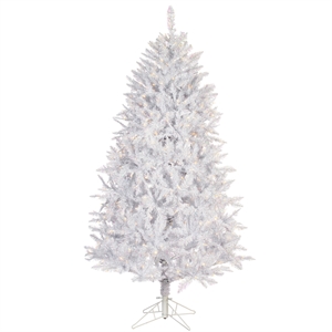Vickerman 78&quot Spruce PVC Plastic LED Lights Christmas Tree in Sparkle White