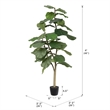 Vickerman 4' Artificial Green Potted Fiddle Tree.