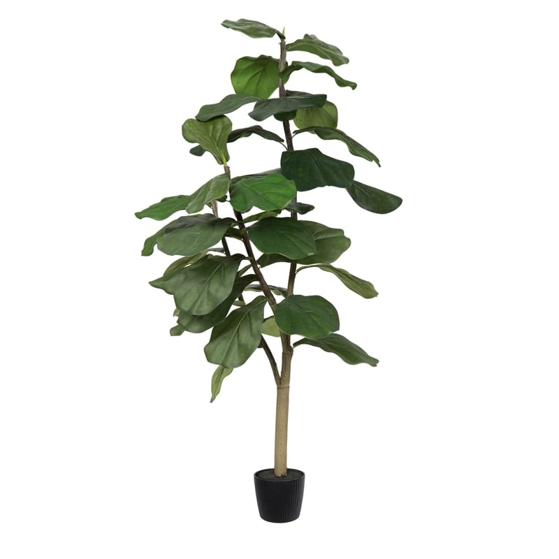 Vickerman 4' Artificial Green Potted Fiddle Tree.