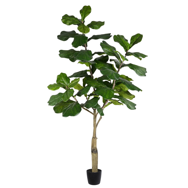 Vickerman 6' Artificial Green Potted Fiddle Tree.
