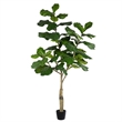 Vickerman 6' Artificial Green Potted Fiddle Tree.
