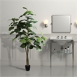 Vickerman 6' Artificial Green Potted Fiddle Tree.