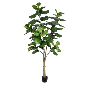 Vickerman 7' Artificial Green Potted Fiddle Tree.