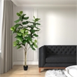 Vickerman 7' Artificial Green Potted Fiddle Tree.