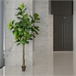 Vickerman 8' Artificial Green Potted Fiddle Tree.