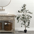 Vickerman 4' Artificial Green Olive Tree in Pot.