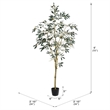 Vickerman 6' Artificial Green Olive Tree in Pot.