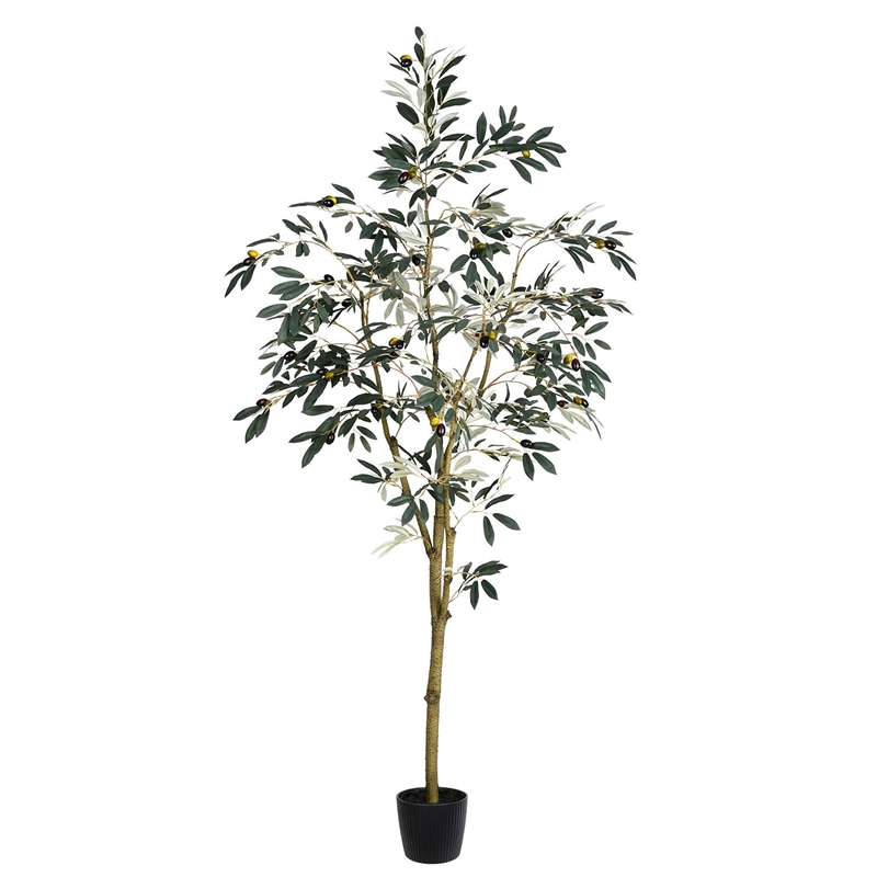 Vickerman 6' Artificial Green Olive Tree in Pot.