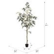Vickerman 7' Artificial Green Olive Tree in Pot.