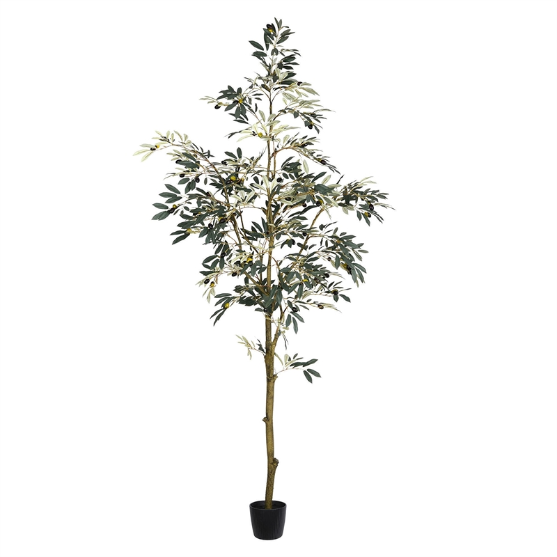 Vickerman 7' Artificial Green Olive Tree in Pot.