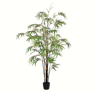 Vickerman 5' Artificial Potted Black Japanese Bamboo Tree.