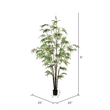 Vickerman 6' Artificial Potted Black Japanese Bamboo Tree