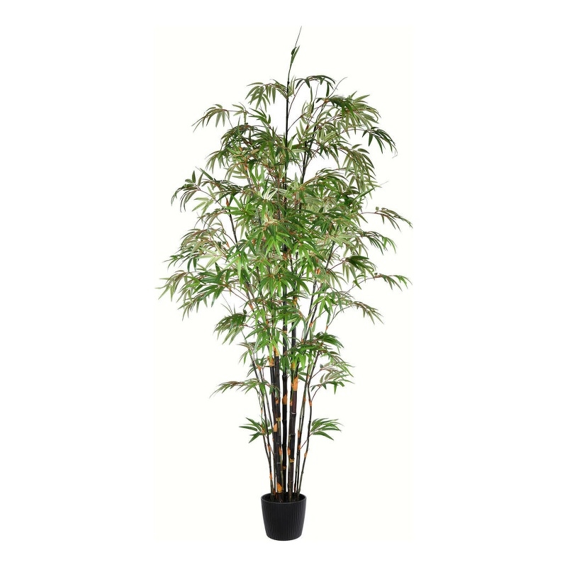 Vickerman 8' Fabric Artificial Potted Japanese Bamboo Tree in Green