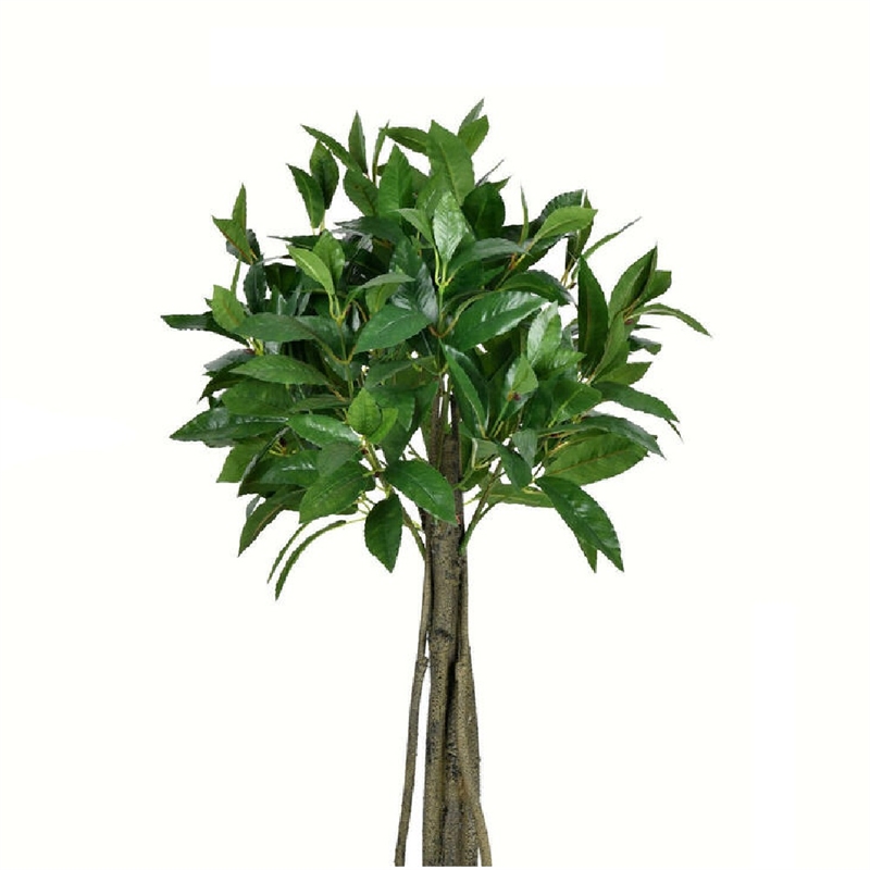 Vickerman 3' Contemporary Fabric Artificial Potted Bay Leaf Tree in Green