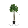 Vickerman 3' Contemporary Fabric Artificial Potted Bay Leaf Tree in Green