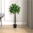 Vickerman 3' Contemporary Fabric Artificial Potted Bay Leaf Tree in Green