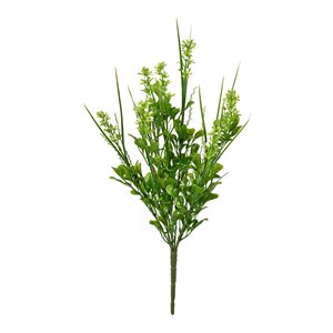 Vickerman 16&quot Plastic Artificial UV Coated Butterfly Bush in Green (Set of 2)