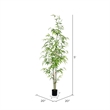 Vickerman 5' Contemporary Fabric Artificial Potted Mini Bamboo Tree in Green