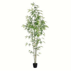 Vickerman 6' Artificial Green Mini Bamboo Tree in Pot.