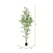 Vickerman 6' Artificial Green Mini Bamboo Tree in Pot.