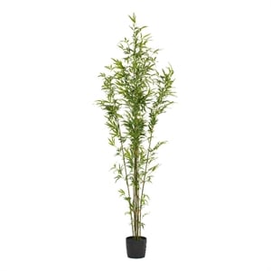 Vickerman 7' Artificial Green Mini Bamboo Tree in Pot.