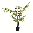 Vickerman 3' Contemporary Fabric Artificial Potted Leather Fern in Green