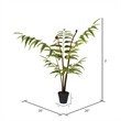 Vickerman 3' Contemporary Fabric Artificial Potted Leather Fern in Green