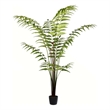 Vickerman 6' Contemporary Fabric Artificial Potted Leather Fern in Green