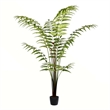 Vickerman 6' Contemporary Fabric Artificial Potted Leather Fern in Green