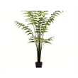 Vickerman 6' Contemporary Fabric Artificial Potted Leather Fern in Green