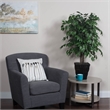 Vickerman 4' Artificial Ficus Bush with Square Willow Basket in Dark Green