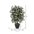 Vickerman 4' Artificial Capensia Bush with Rattan Basket in Green/Red