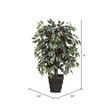 Vickerman 4' Artificial Capensia Bush with Square Willow Basket in Green/Red