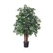 Vickerman 4' Artificial Ming Aralia Bush with Black Plastic Pot in Green