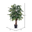 Vickerman 4' Artificial Ming Aralia Bush with Black Plastic Pot in Green