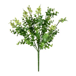 Vickerman 14.5&quot Plastic Artificial Money Leaf Bush in Light Green (Set of 2)