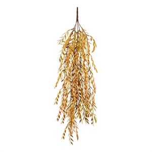 Vickerman 30&quot Plastic Artificial Salix Leaf Hanging Bush in Brown (Set of 2)