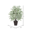 Vickerman 4' Artificial Maple Bush with Square Willow Basket in Dark Green