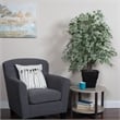 Vickerman 4' Artificial Maple Bush with Square Willow Basket in Dark Green