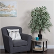 Vickerman 4' Artificial Maple Bush with Black Plastic Pot in Dark Green