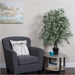 Vickerman 4' Artificial Maple Bush with Black Plastic Pot in Dark Green